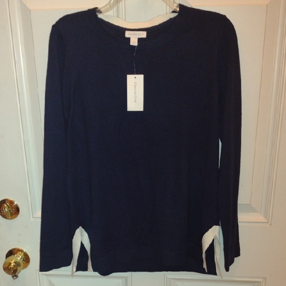 Charter Club Navy Blue Women's Top